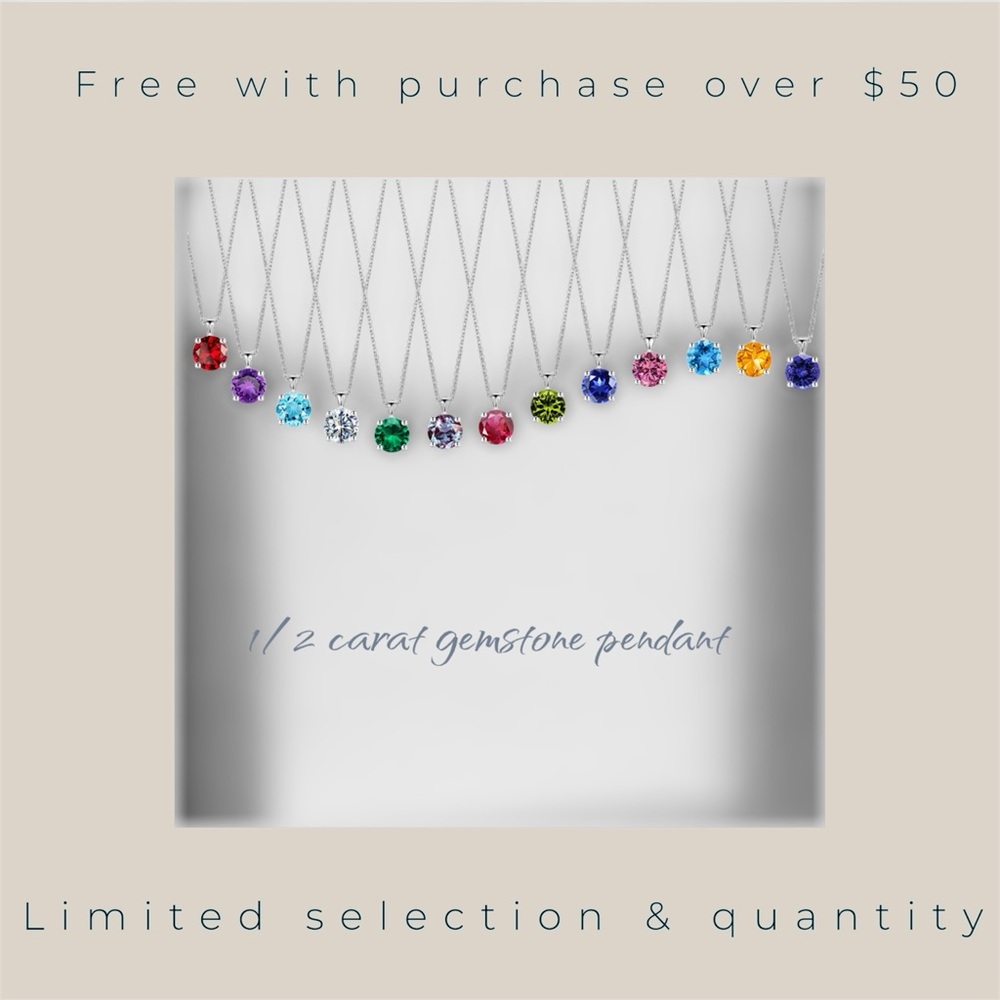 1/2 Carat Gemstone Pendants